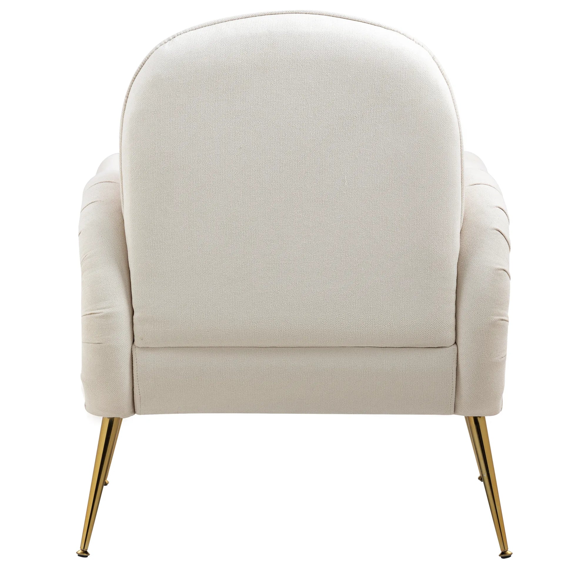 Modern Accent Armchair with Gold Metal Legs, Snowflake Fabric