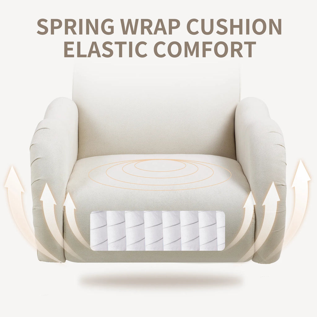 Modern Accent Armchair with Gold Metal Legs, Snowflake Fabric