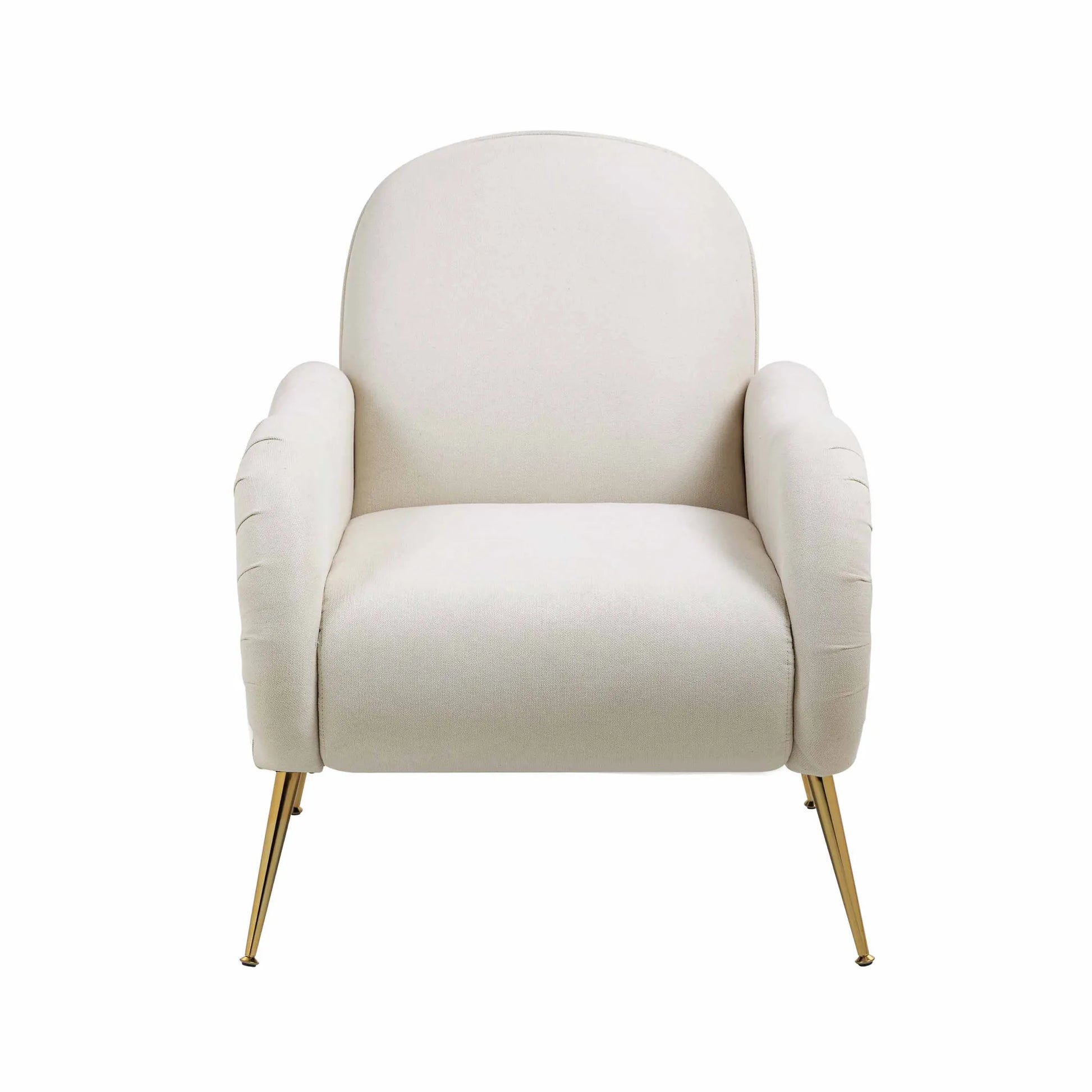 Modern Accent Armchair with Gold Metal Legs, Snowflake Fabric