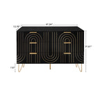 Modern Carving Design 6 Drawer Storage Sideboard Cabinet
