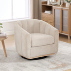 Modern Chenille 360° Swivel Barrel Chair