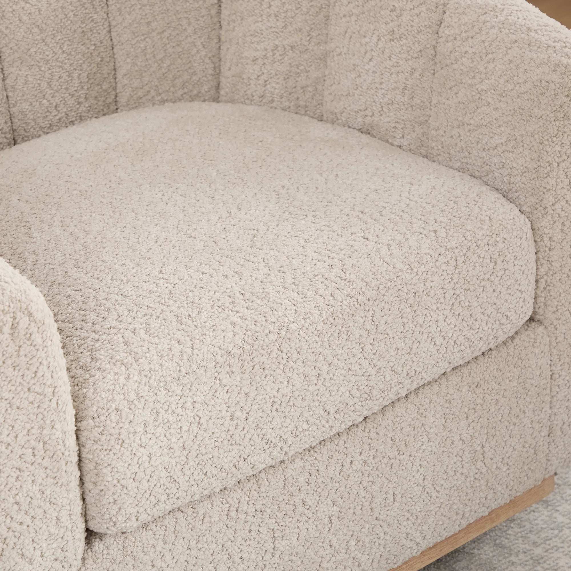 Modern Chenille 360° Swivel Barrel Chair