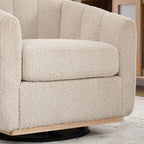 Modern Chenille 360° Swivel Barrel Chair