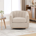 Modern Chenille 360° Swivel Barrel Chair