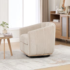 Modern Chenille 360° Swivel Barrel Chair