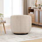 Modern Chenille 360° Swivel Barrel Chair