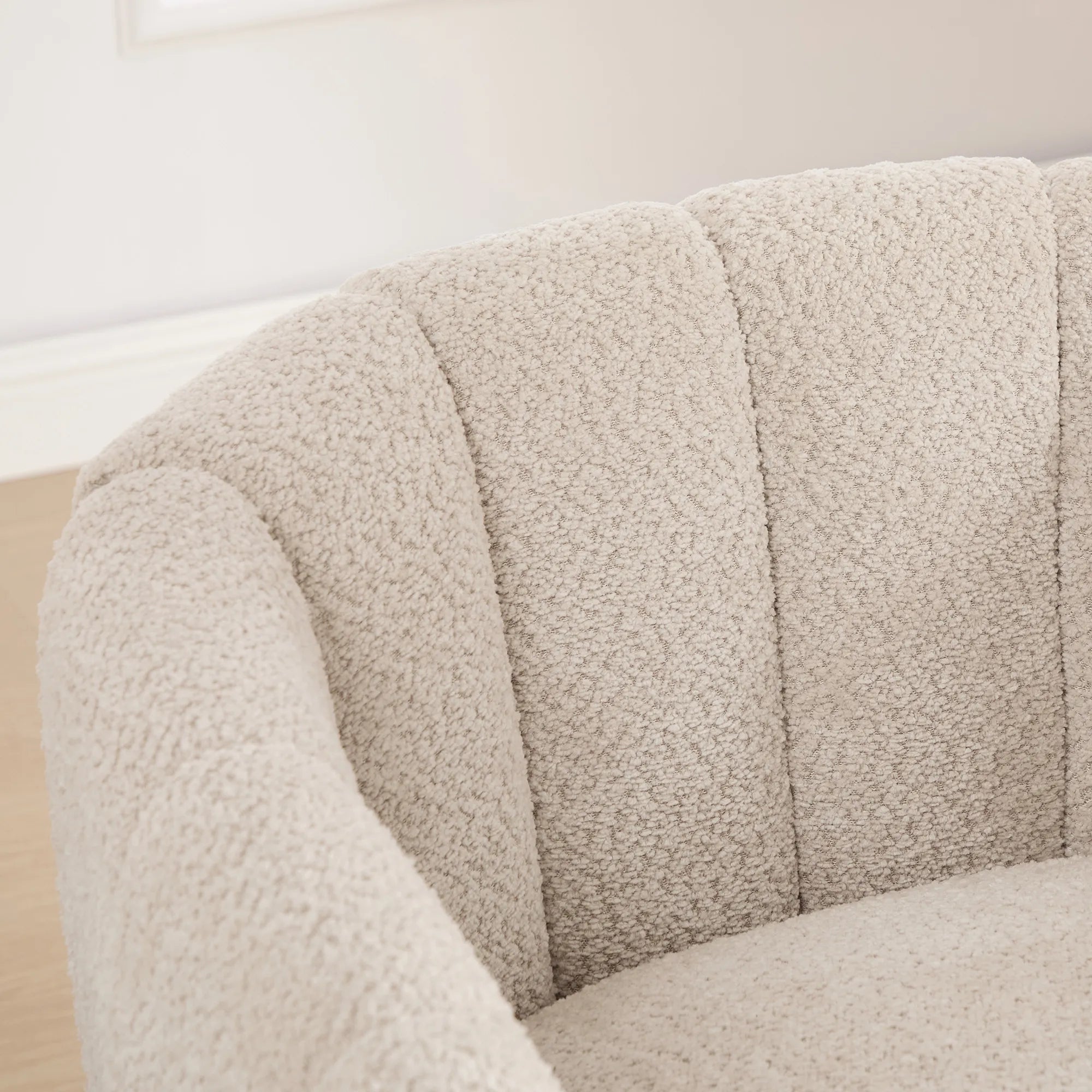 Modern Chenille 360° Swivel Barrel Chair
