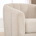 Modern Chenille 360° Swivel Barrel Chair