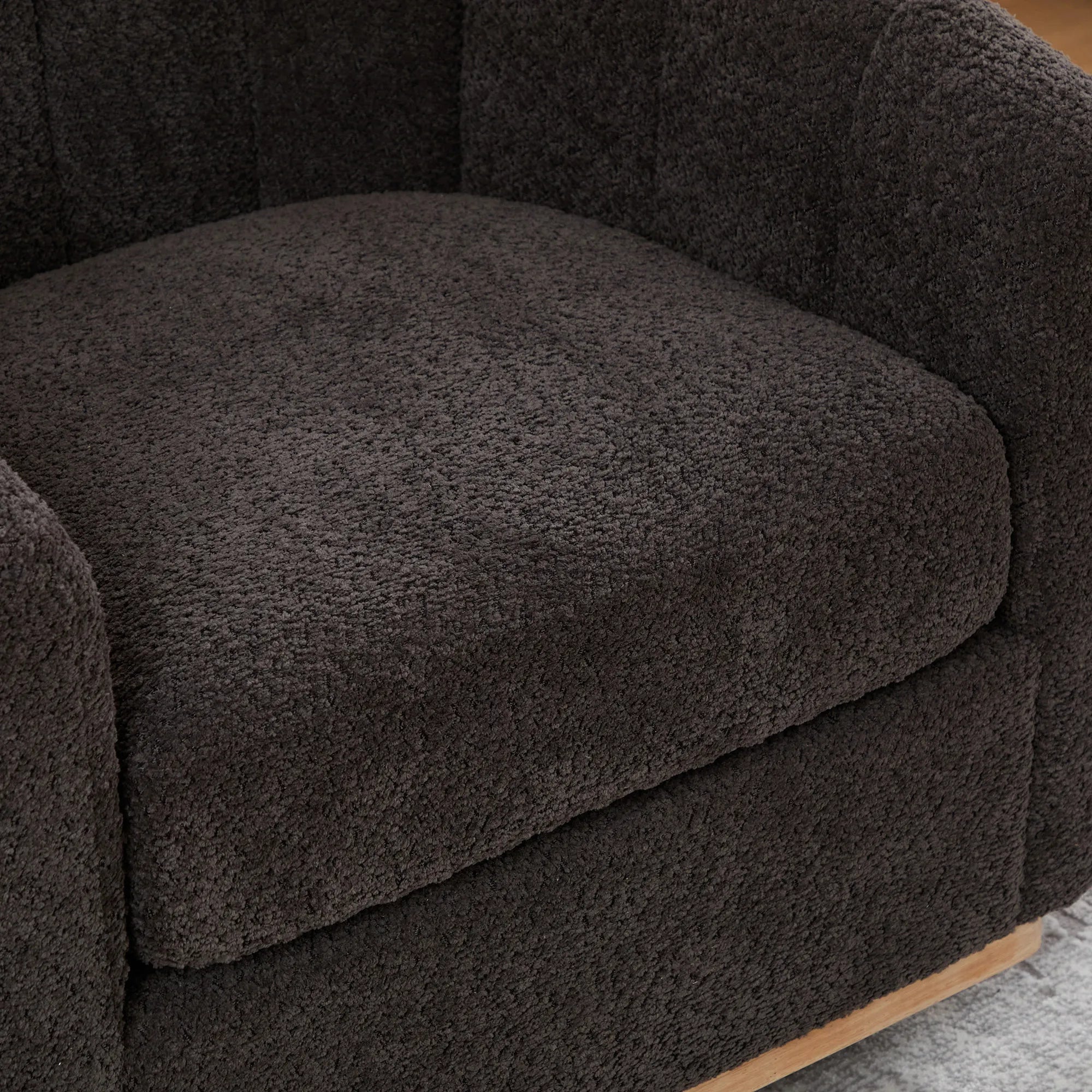 Modern Chenille 360° Swivel Barrel Chair