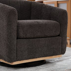 Modern Chenille 360° Swivel Barrel Chair