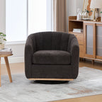 Modern Chenille 360° Swivel Barrel Chair
