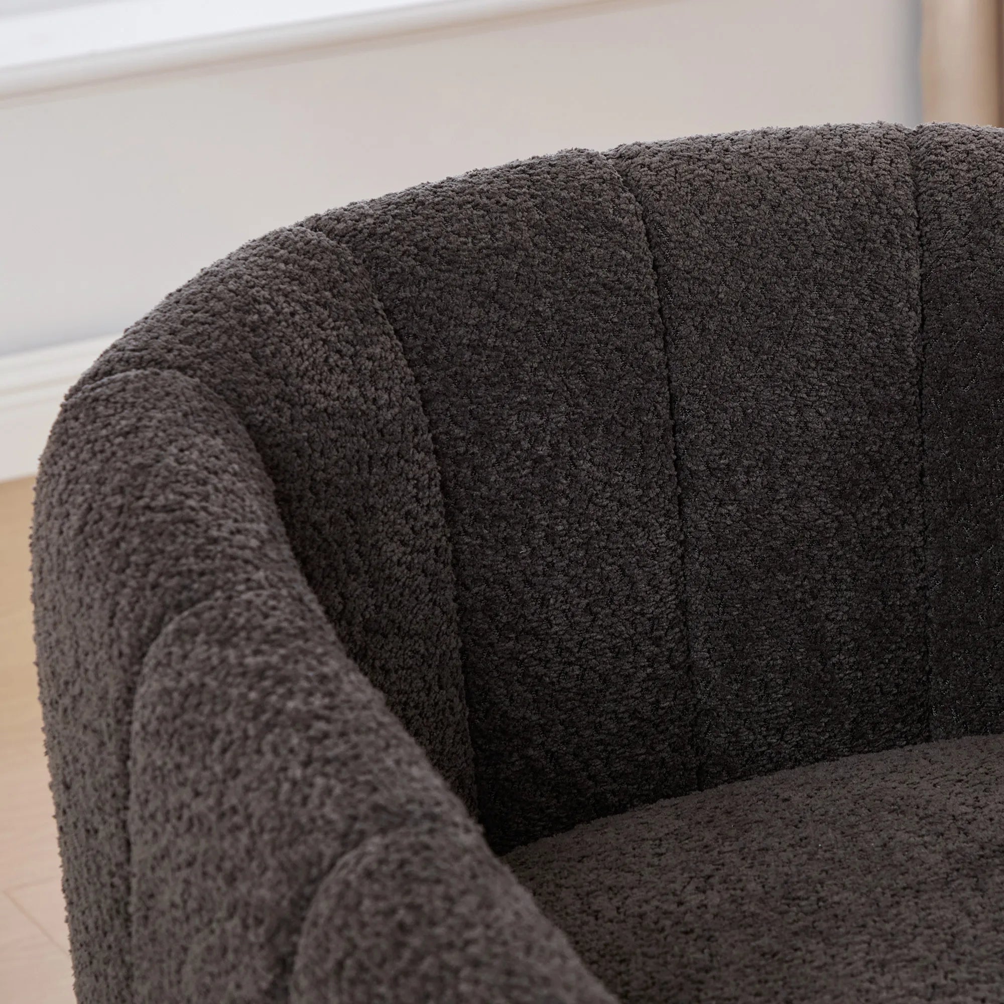 Modern Chenille 360° Swivel Barrel Chair