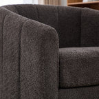 Modern Chenille 360° Swivel Barrel Chair