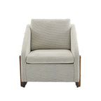Modern Chenille Fabric Accent Chair with Wooden Side Frame