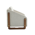 Modern Chenille Fabric Accent Chair with Wooden Side Frame
