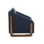 Modern Chenille Fabric Accent Chair with Wooden Side Frame