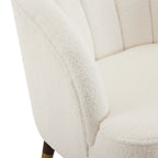 Velvet Barrel Accent Chair With Wooden Legs