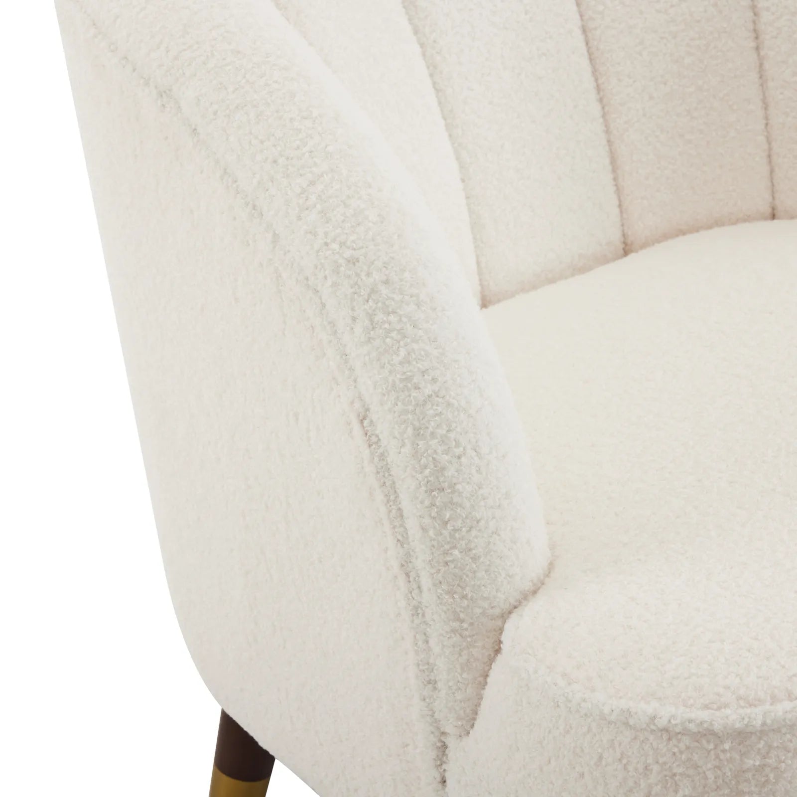 Velvet Barrel Accent Chair With Wooden Legs