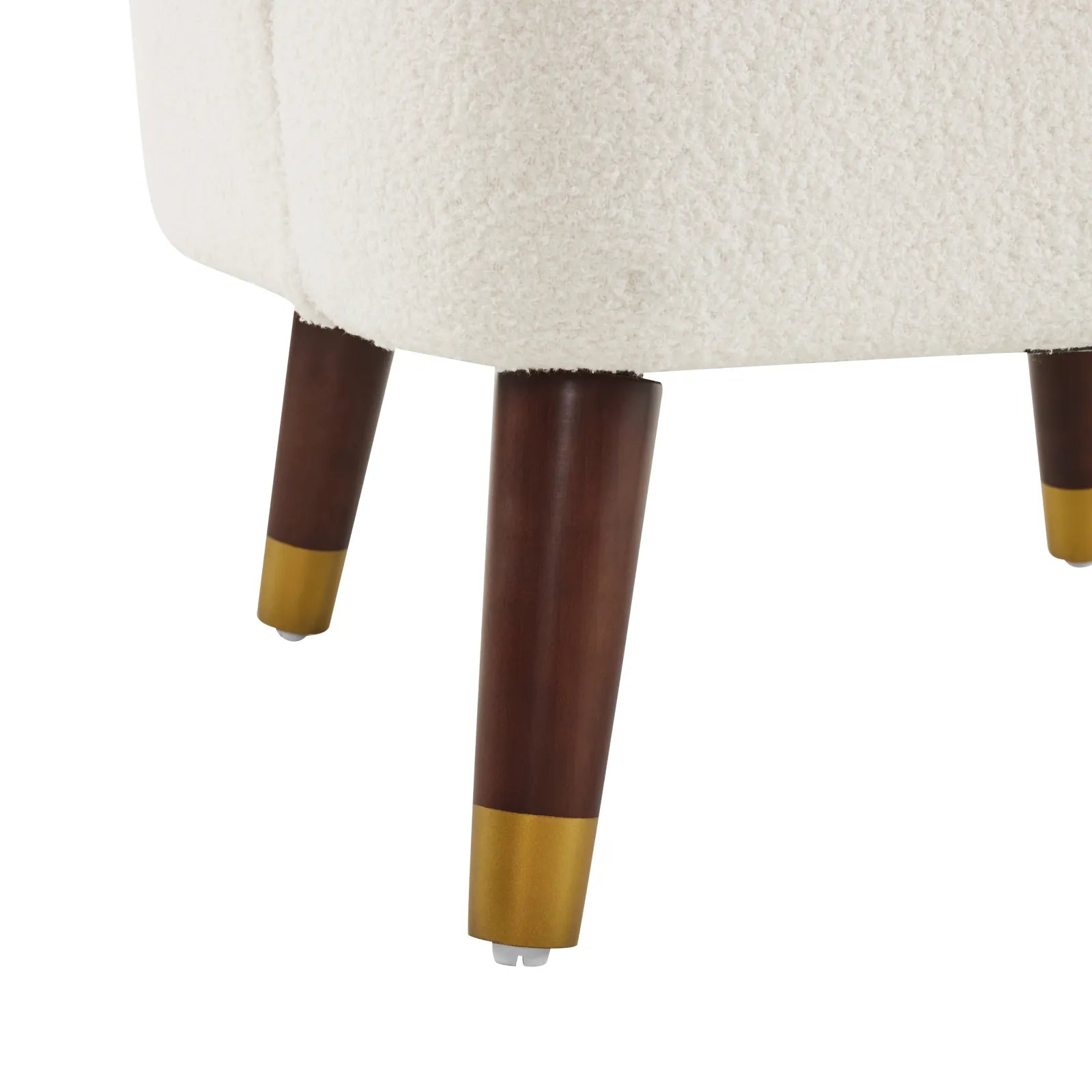 Velvet Barrel Accent Chair With Wooden Legs