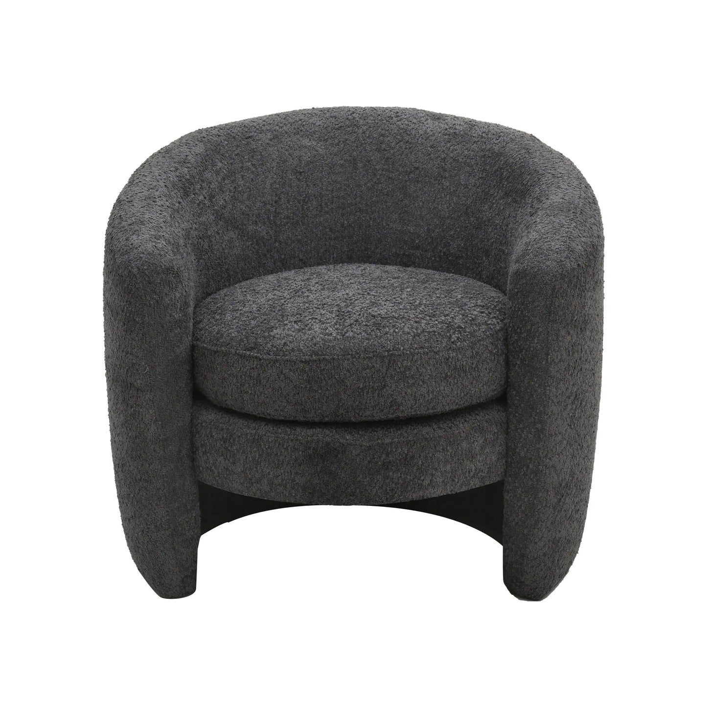 Modern Cozy Fabric Curved Back Accent Chair