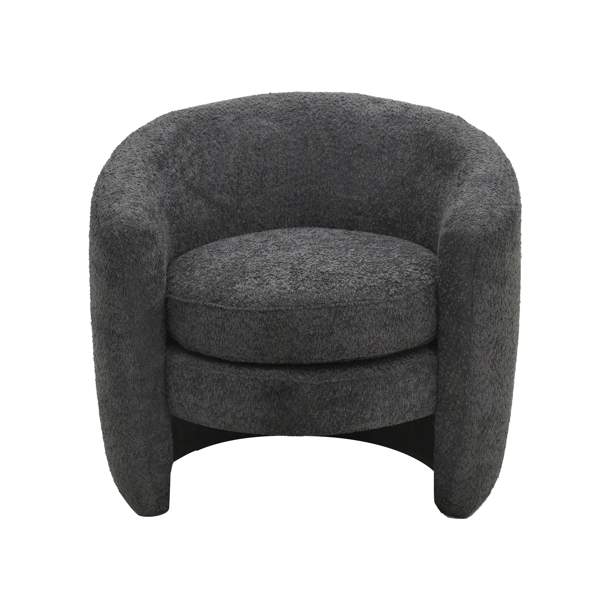 Modern Cozy Fabric Curved Back Accent Chair
