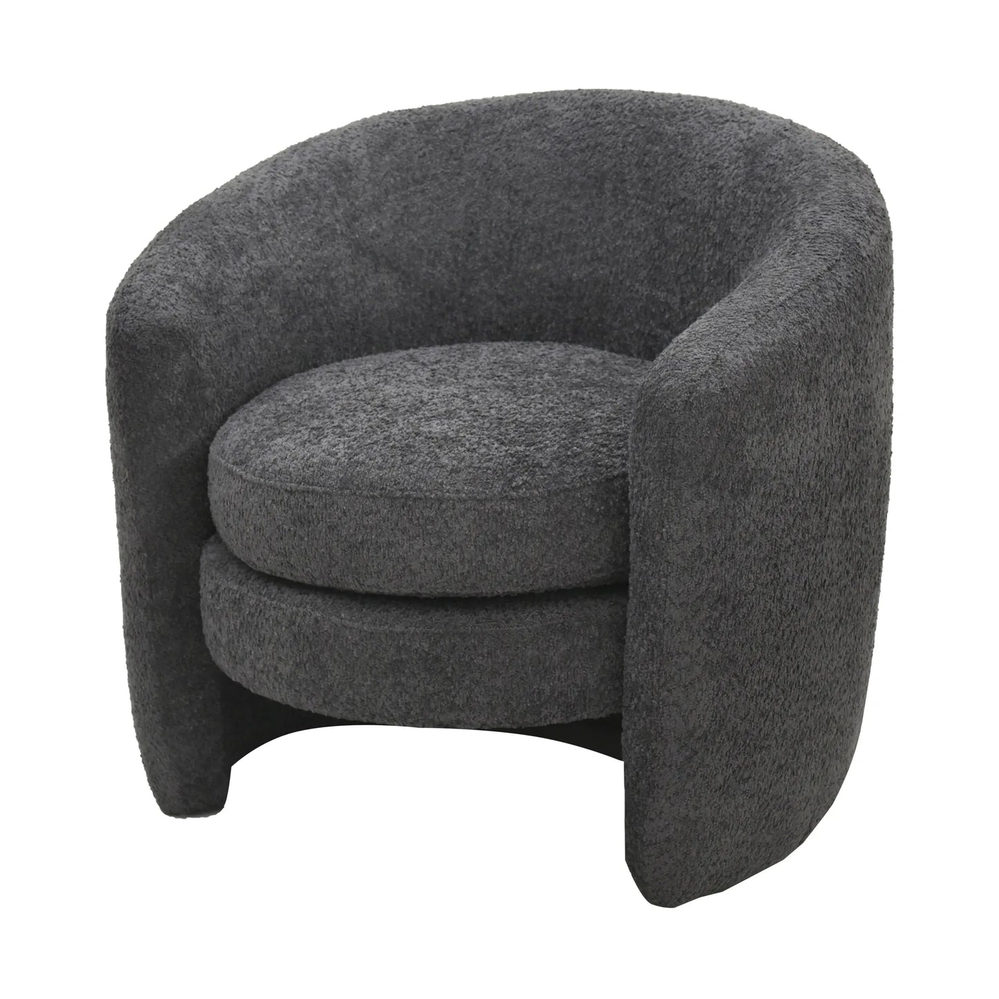 Modern Cozy Fabric Curved Back Accent Chair