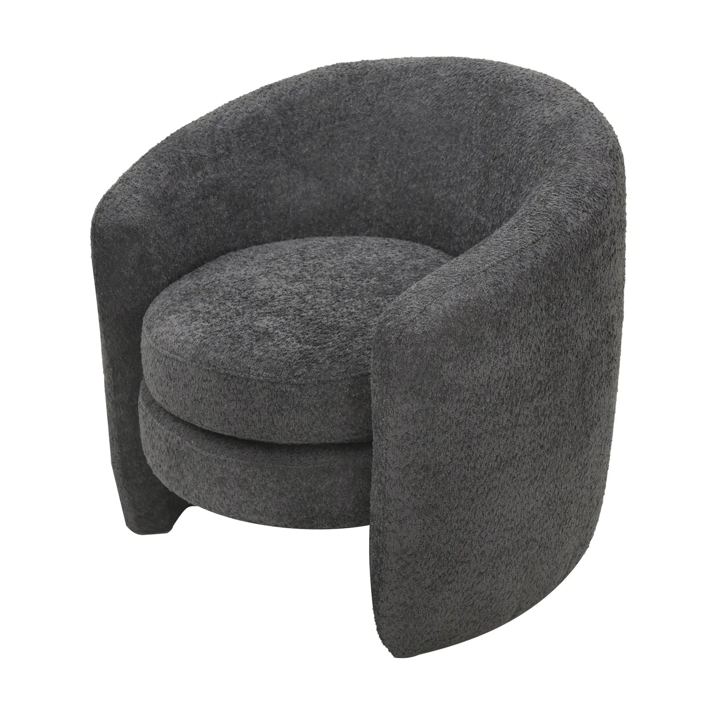 Modern Cozy Fabric Curved Back Accent Chair