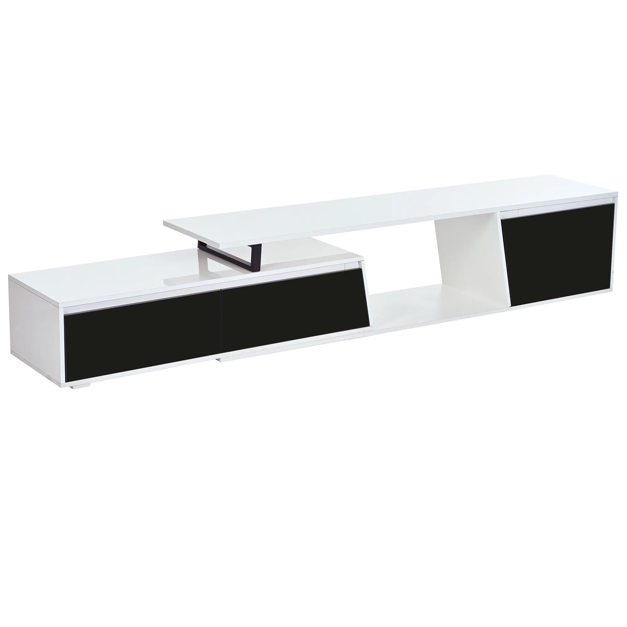 Modern Extendable TV Stand with Drawers and Cabinet