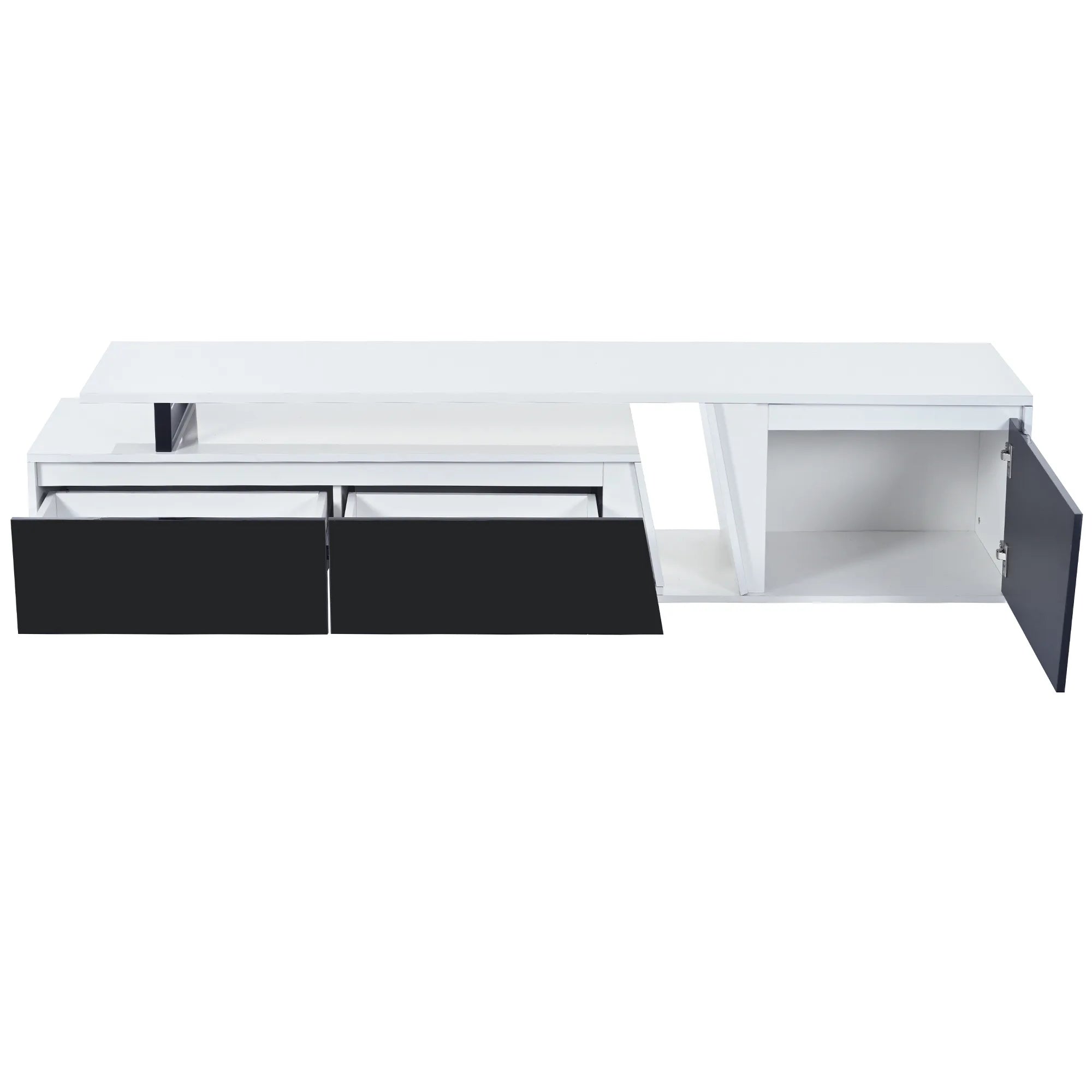 Modern Extendable TV Stand with Drawers and Cabinet