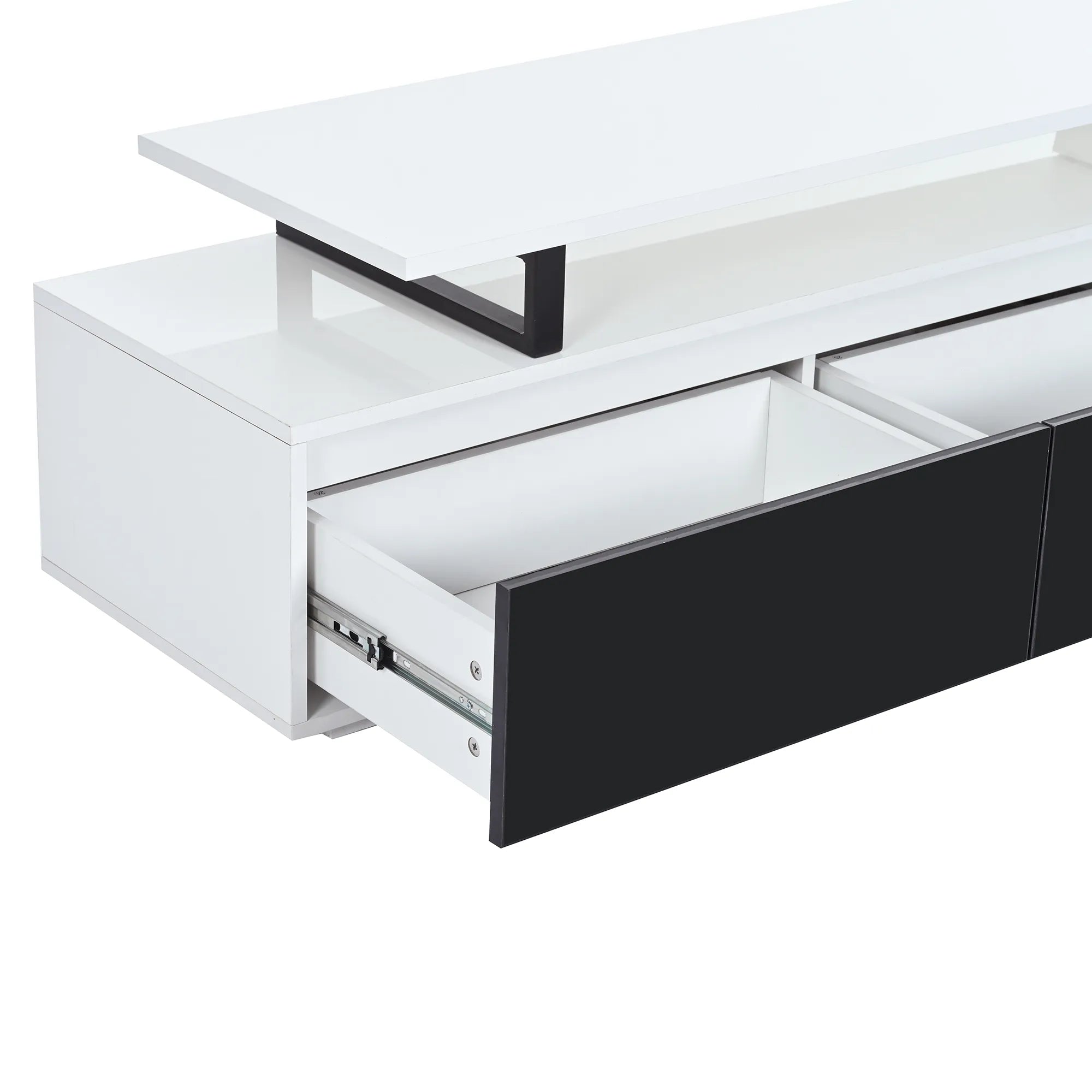 Modern Extendable TV Stand with Drawers and Cabinet