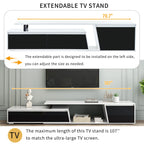 Modern Extendable TV Stand with Drawers and Cabinet