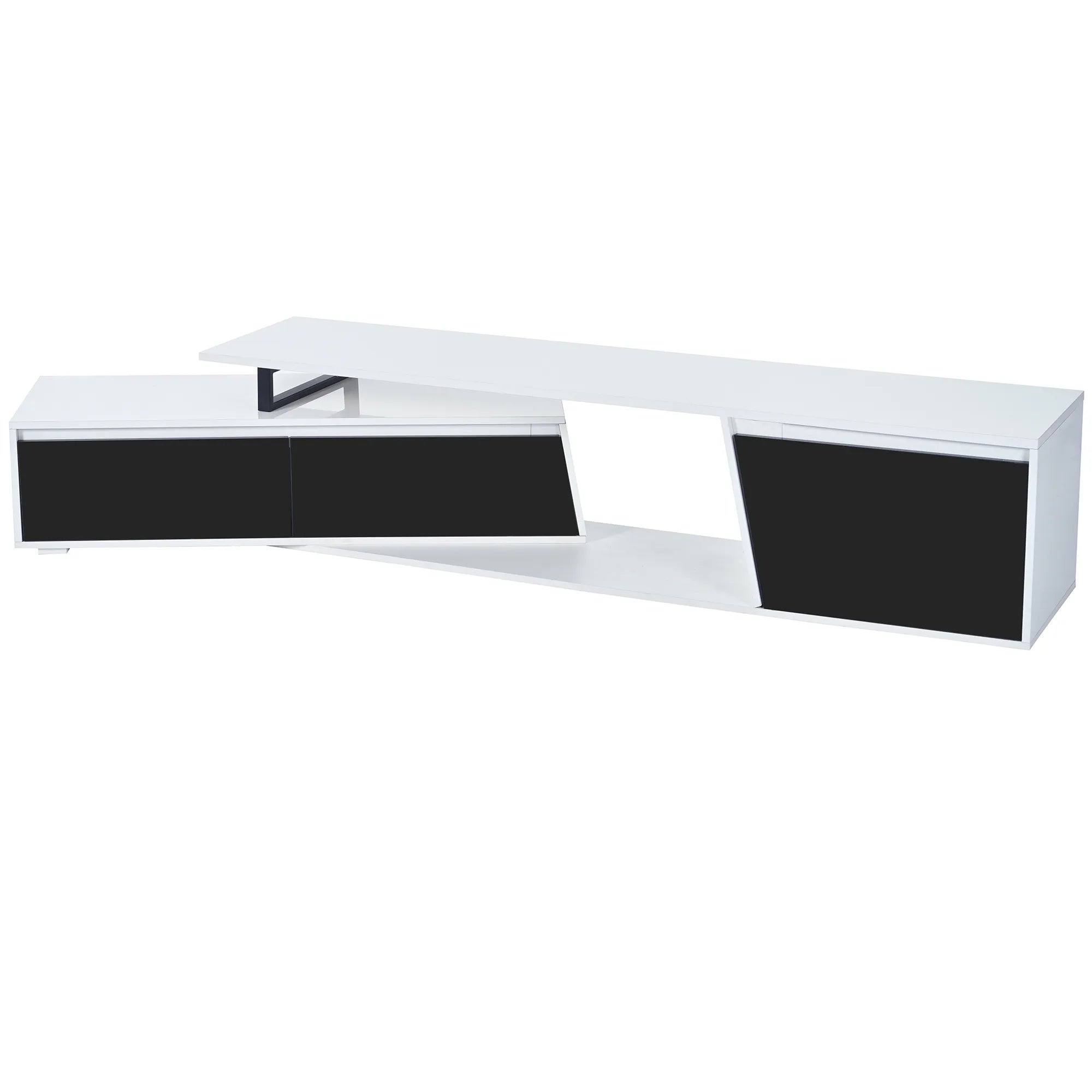 Modern Extendable TV Stand with Drawers and Cabinet