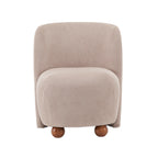 Modern Fabric Low Back Armless Accent Chair with Round Pine Wood Feet