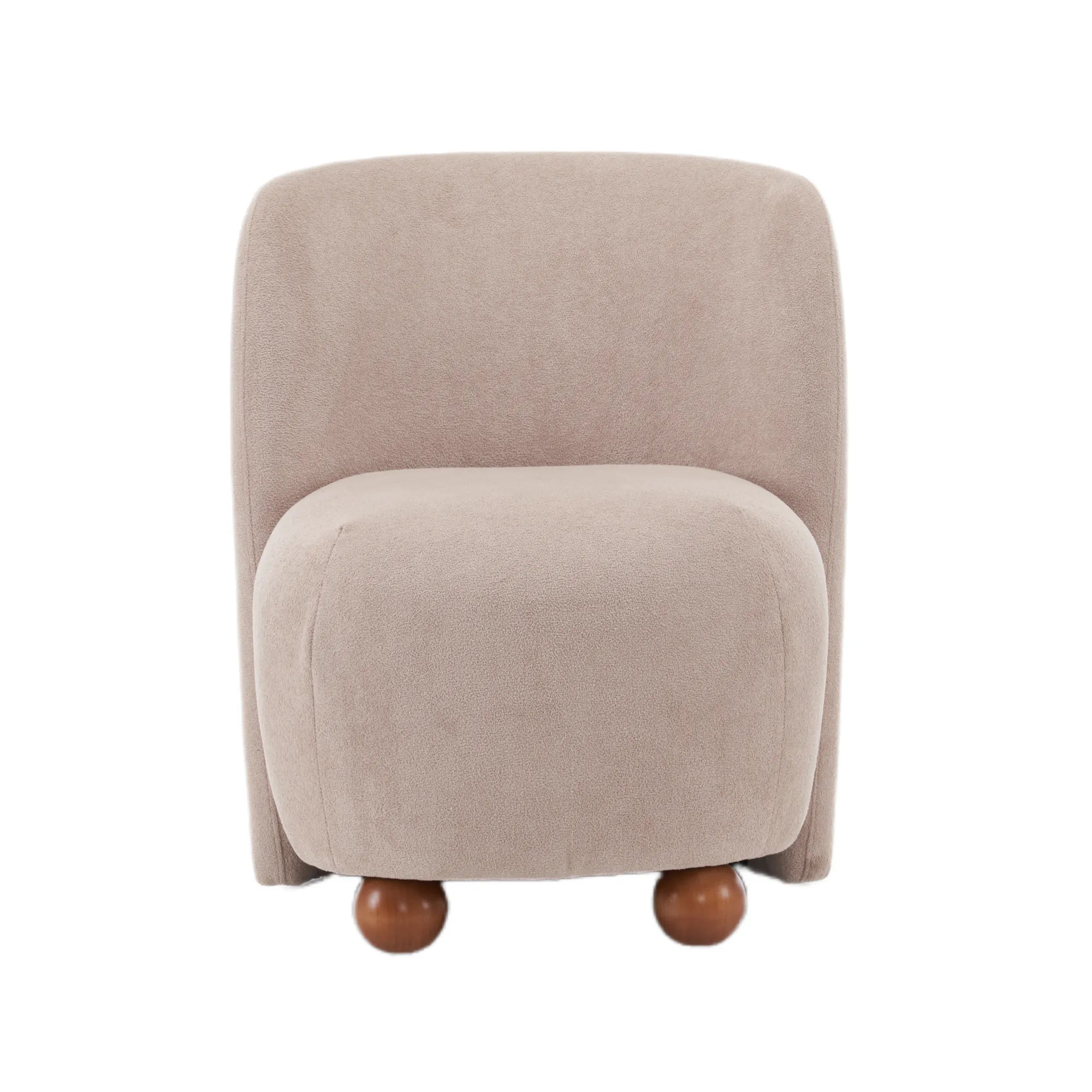 Modern Fabric Low Back Armless Accent Chair with Round Pine Wood Feet