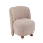 Modern Fabric Low Back Armless Accent Chair with Round Pine Wood Feet