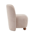 Modern Fabric Low Back Armless Accent Chair with Round Pine Wood Feet