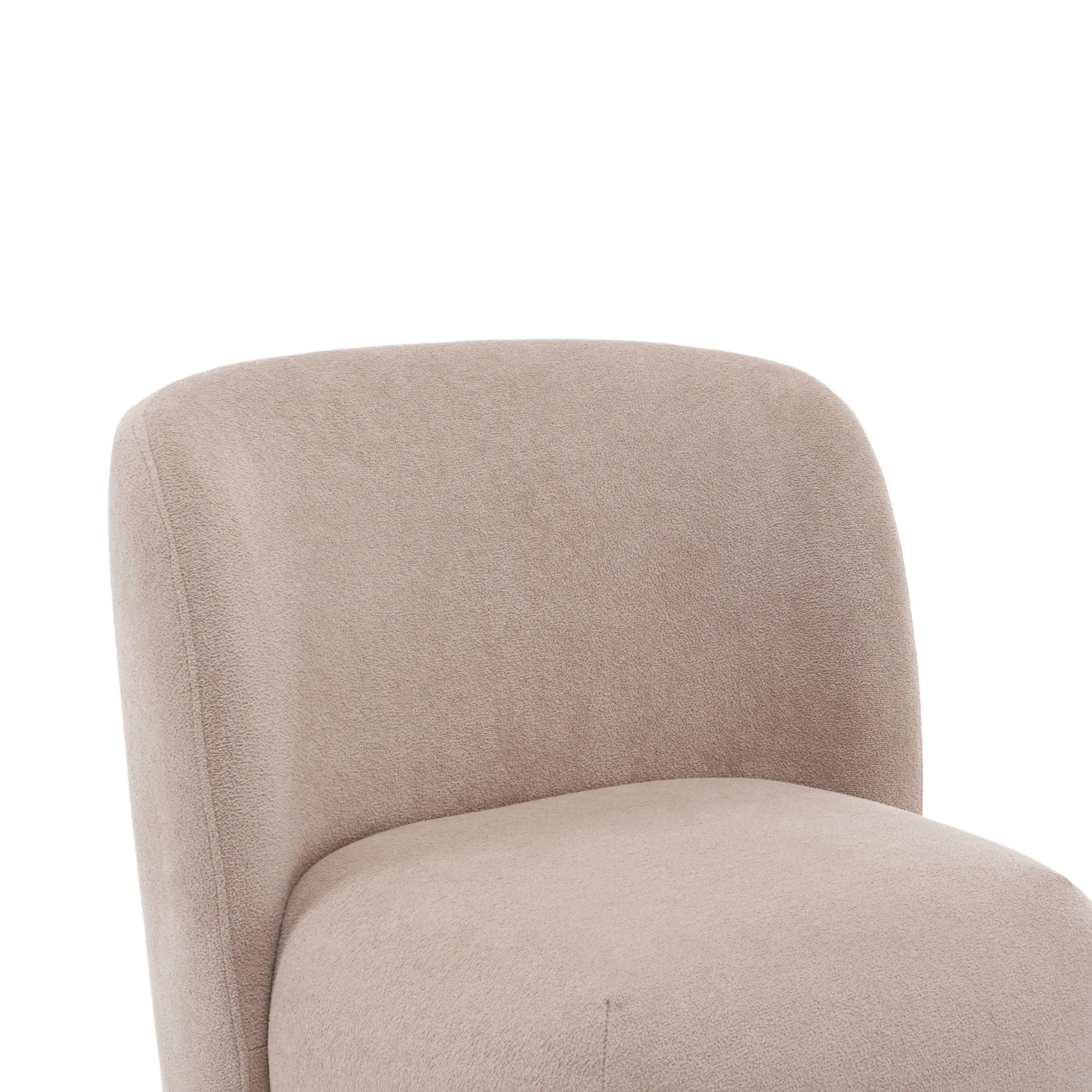 Modern Fabric Low Back Armless Accent Chair with Round Pine Wood Feet