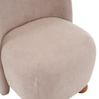 Modern Fabric Low Back Armless Accent Chair with Round Pine Wood Feet