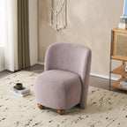 Modern Fabric Low Back Armless Accent Chair with Round Pine Wood Feet