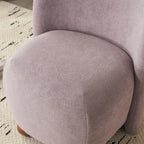 Modern Fabric Low Back Armless Accent Chair with Round Pine Wood Feet