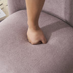 Modern Fabric Low Back Armless Accent Chair with Round Pine Wood Feet