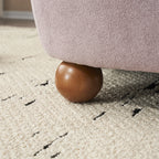 Modern Fabric Low Back Armless Accent Chair with Round Pine Wood Feet