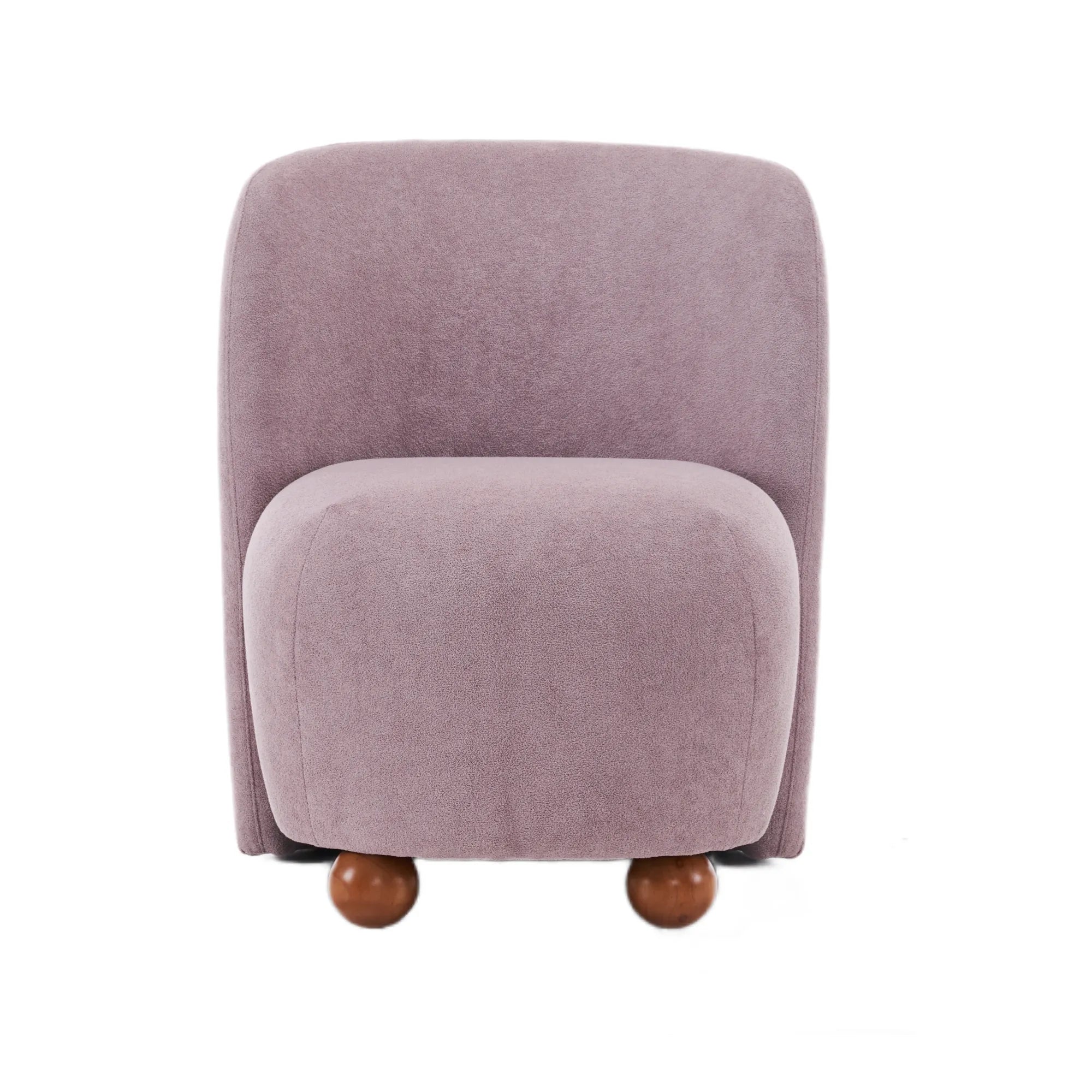 Modern Fabric Low Back Armless Accent Chair with Round Pine Wood Feet