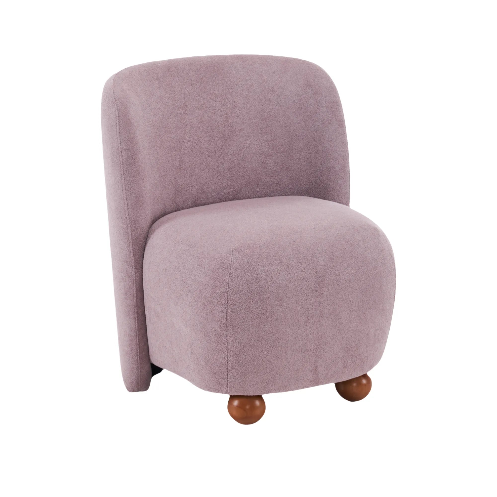 Modern Fabric Low Back Armless Accent Chair with Round Pine Wood Feet