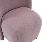 Modern Fabric Low Back Armless Accent Chair with Round Pine Wood Feet