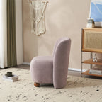 Modern Fabric Low Back Armless Accent Chair with Round Pine Wood Feet