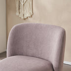 Modern Fabric Low Back Armless Accent Chair with Round Pine Wood Feet