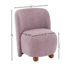 Modern Fabric Low Back Armless Accent Chair with Round Pine Wood Feet
