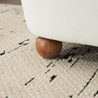 Modern Fabric Low Back Armless Accent Chair with Round Pine Wood Feet