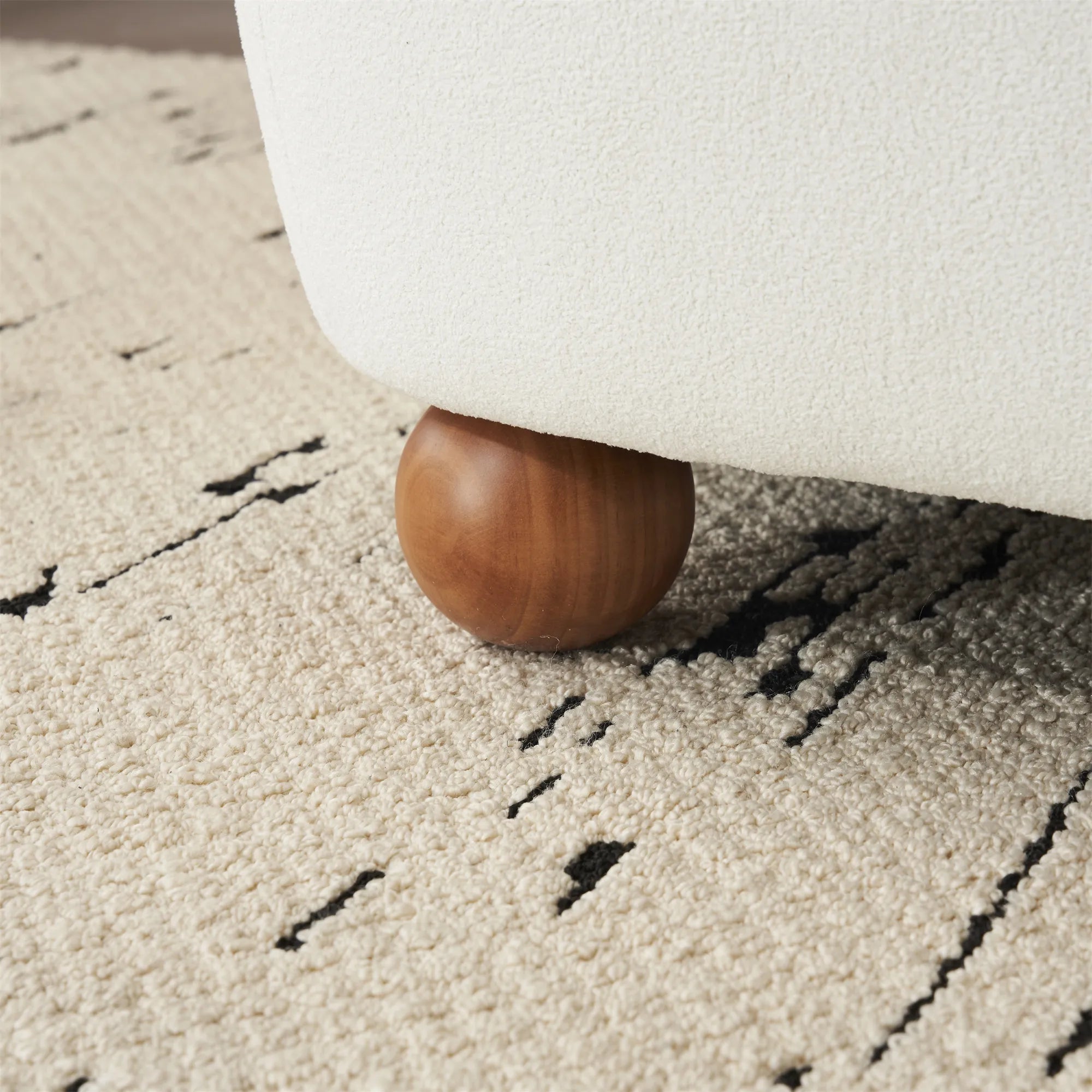 Modern Fabric Low Back Armless Accent Chair with Round Pine Wood Feet